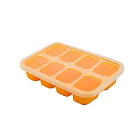 FORMINHAS C/ TAMPA 100% SILICONE PARA CONGELAR PAPINHAS PEQUENA GIRAFA AMARELA - MARCUS & MARCUS