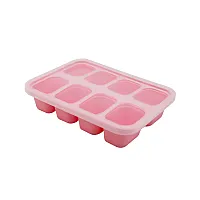 FORMINHAS C/ TAMPA 100% SILICONE PARA CONGELAR PAPINHAS PEQUENA PORQUINHA ROSA - MARCUS & MARCUS