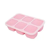 FORMINHAS C/ TAMPA 100% SILICONE PARA CONGELAR PAPINHAS PORQUINHA ROSA - MARCUS & MARCUS
