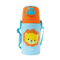 GARRAFA DE ALUMNIO COM CANUDO ANIMAL FUN LEO 450ML - BUBA