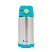 GARRAFA TRMICA PAREDE DUPLA COM CANUDO AZUL - BUBA
