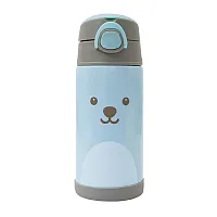 GARRAFA TRMICA PAREDE DUPLA COM CANUDO GUMY AZUL 420ML - BUBA