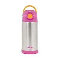 GARRAFA TRMICA PAREDE DUPLA COM CANUDO ROSA - BUBA
