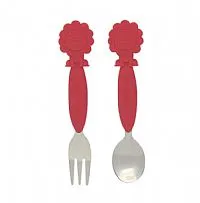 JOGO DE COLHER E GARFO 3+ AO INOX/SILICONE LEO - MARCUS & MARCUS