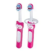 KIT 2 ESCOVAS DE DENTE BABY BRUSH 6M + ROSA - MAM