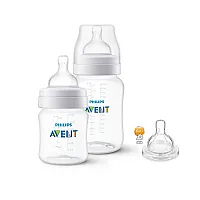 KIT 2 MAMADEIRAS CLASSIC ANTI-COLIC 125ML + 260ML + BICO 6M+ - AVENT