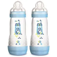  KIT 2 MAMADEIRAS DOUBLE PACK FIRST BOTTLE 320ML AZUL CACHORRO - MAM