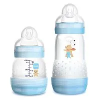 KIT 2 MAMADEIRAS EASY START ANTICLICA 130ML E 260ML  AZUL URSO - MAM