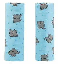 KIT 2 PROTETORES DE CINTO DE SEGURANA ELEFANTE AZUL - KABABY
