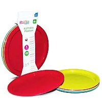 KIT 5 PRATOS PLSTICAS COLORIDO - COMTAC KIDS