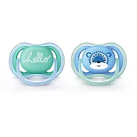 KIT CHUPETAS ORTODNTICA ULTRA AIR 6-18M AZUL E VERDE - AVENT