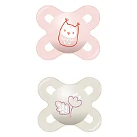 KIT CHUPETAS START GIRLS CINZA E ROSA 0-2M - MAM