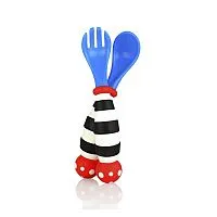 KIT COLHER E GARFO DIVERTIDOS AZUL - NUBY