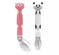 KIT COLHER EM SILICONE PANDINHA ROSA - BUBA