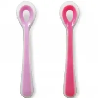 KIT COM 2 COLHERES DE SILICONE LILS E ROSA - KABABY