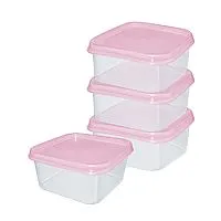 KIT COM 4 PORTA PAPINHA 100ML ROSA - CLINGO