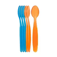 KIT COM 6 COLHERES AZUL E LARANJA - BUBA