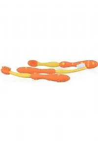 KIT DE CUIDADO ORAL 3 ESTGIOS LARANJA E AMARELO - NUBY
