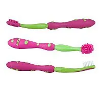 KIT DE CUIDADO ORAL 3 ESTGIOS ROSA E VERDE - NUBY