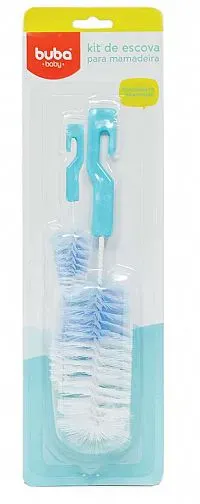 KIT DE ESCOVAS PARA MAMADEIRA AZUL - BUBA