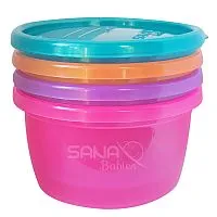 KIT DE POTES MULTIUSO 236ML COM 4 UNIDADES MENINA - SANA BABIES
