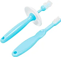 KIT ESCOVA MASSAGEADORA BABY AZUL OU ROSA - BUBA