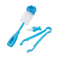KIT ESCOVA PARA MAMADEIRA COM ESPONJA E PINA AZUL - BUBA