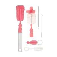 KIT ESCOVA PARA MAMADEIRAS E CANUDOS ROSA - BUBA