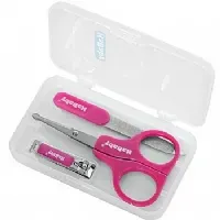 KIT MANICURE COM ESTOJO ROSA  - KABABY