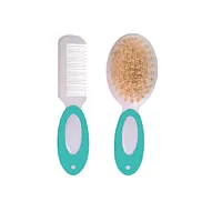 KIT PENTE E ESCOVA CERDAS NATURAIS VERDE - GIROTONDO