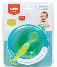 KIT REFEIO COM COLHER AZUL - BUBA TOYS