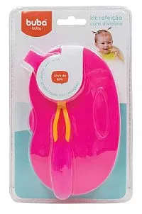 KIT REFEIO COM DIVISRIA E COLHER ROSA - BUBA