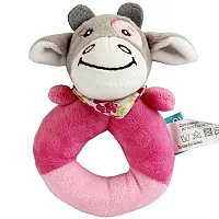 PELCIA CHOCALHO OVAL VAQUINHA GELLY ROSA - CLINGO