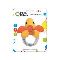PELCIA COM CHOCALHO PATO - PAIS & FILHOS