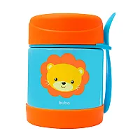 POTE TRMICO COM TALHER ANIMAL FUN LEO 320ML - BUBA