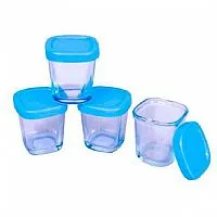 POTES DE VIDRO 150ML PARA ARMAZENAMENTO DE LEITE MATERNO AZUL - CLINGO