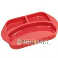PRATO COM 3 DIVISRIA EM SILICONE LEO VERMELHO - MARCUS & MARCUS