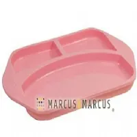PRATO COM 3 DIVISRIA EM SILICONE PORQUINHA ROSA - MARCUS & MARCUS