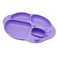 PRATO COM DIVISRIAS E SUCO 100% SILICONE BALEIA LILS - MARCUS & MARCUS