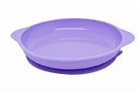 PRATO COM SUCO 100% SILICONE BALEIA LILS - MARCUS & MARCUS