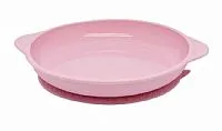 PRATO COM SUCO 100% SILICONE PORQUINHA ROSA - MARCUS & MARCUS
