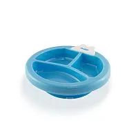 PRATO TRMICO INFANTIL COM SENSOR DE TEMPERATURA DIVISRIAS E VENTOSA AZUL  COMTAC KIDS