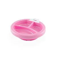 PRATO TRMICO INFANTIL COM SENSOR DE TEMPERATURA DIVISRIAS E VENTOSA ROSA  COMTAC KIDS