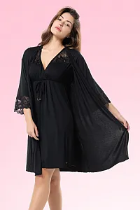 ROBE QUIMONO PRETO - FOLIGNOS