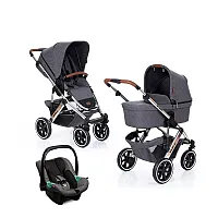 SALSA 4 ASPHALT TRIO (CARRINHO + BEB CONFORTO TULIP + ADAPTADOR + MOISES) - ABC DESIGN