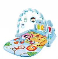 TAPETE DE ATIVIDADES E PIANO MUSICAL AZUL ANIMAIS - BABY STYLE