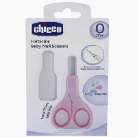 TESOURA DE LMINAS CURTAS PARA RECM-NASCIDO ROSA COM CAPA - CHICCO