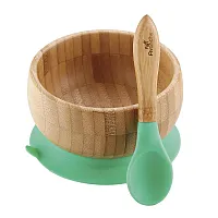TIGELA DE BAMBU C/ VENTOSA + COLHER INFANTIL PRETA - AVANCHY