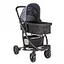 CARRINHO BERO PRIMA MELANGE AZUL + BEB CONFORTO CASULO PRETO + BASE - LENOX KIDDO