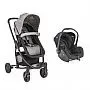 CARRINHO BERO PRIMA MELANGE GRAFITE + BEB CONFORTO CASULO PRETO - LENOX KIDDO